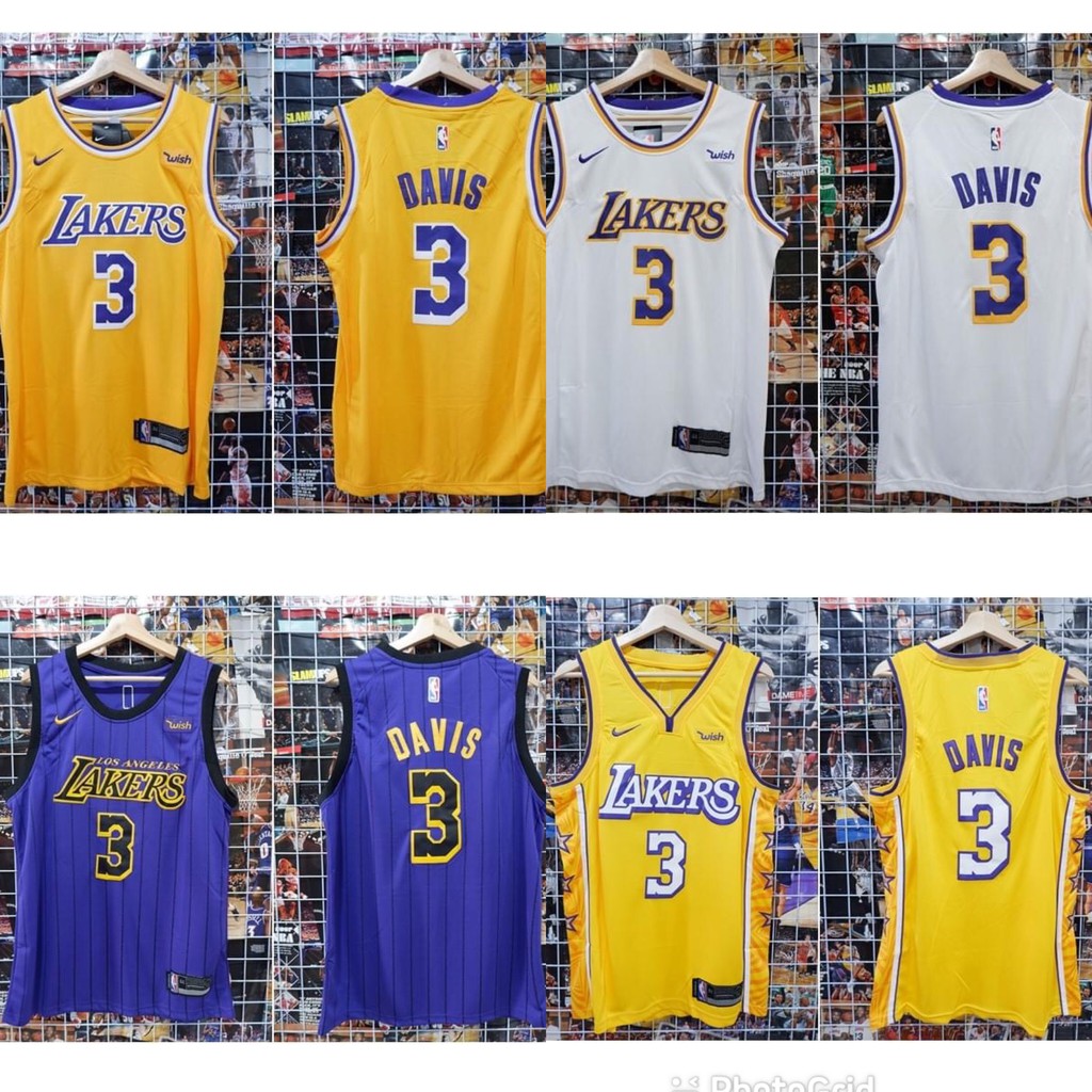 Jual JERSEY NBA LOS ANGELES LAKERS 3 ANTHONY DAVIS UNGU PUTIH KUNING 19