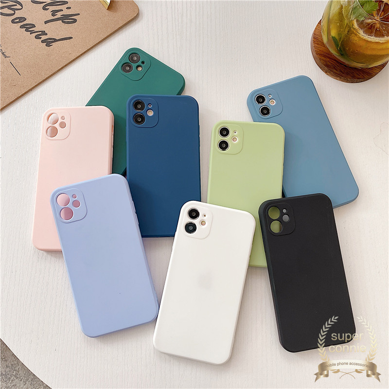 Casing Soft Case Silikon Tpu Warna Polos Untuk Iphone 12 Pro Max / 12 Mini / 11 / 8plus / 7plus /6 /6s