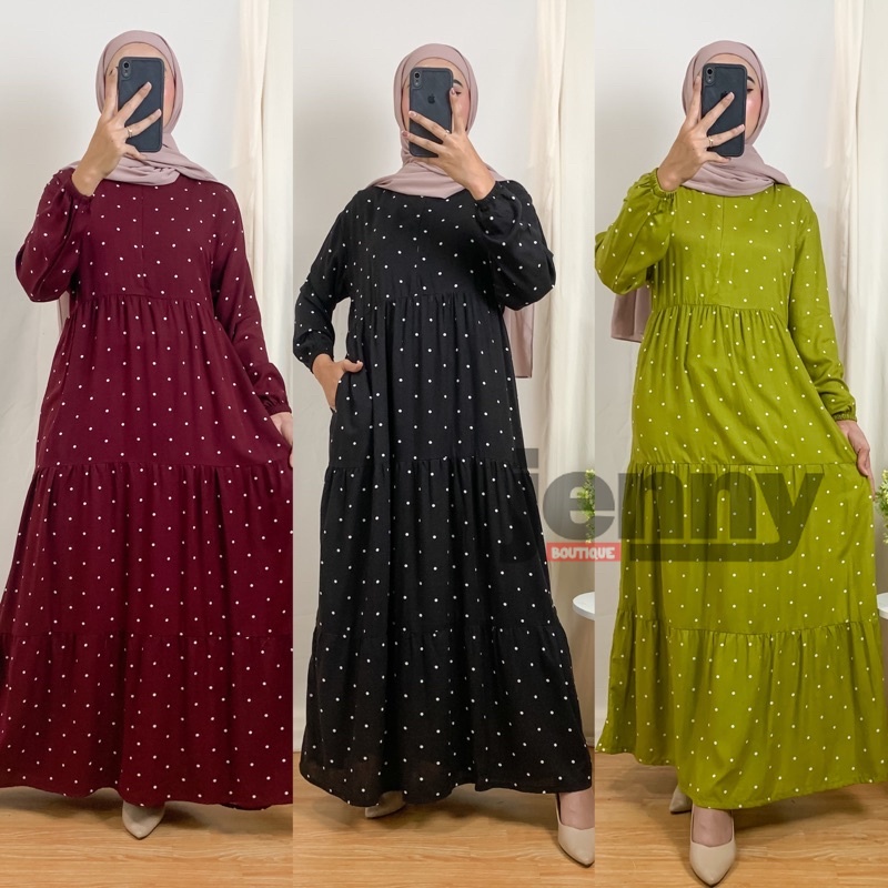 Homey Dress Polos Rayon / Gamis Rayon Polos / Homey Dress