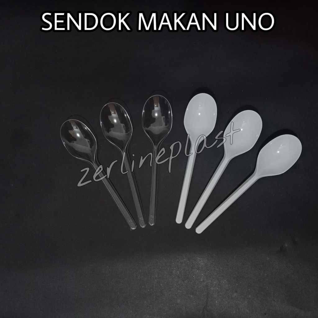 Sendok makan plastik PUTIH SUSU (UNO) @25pcs