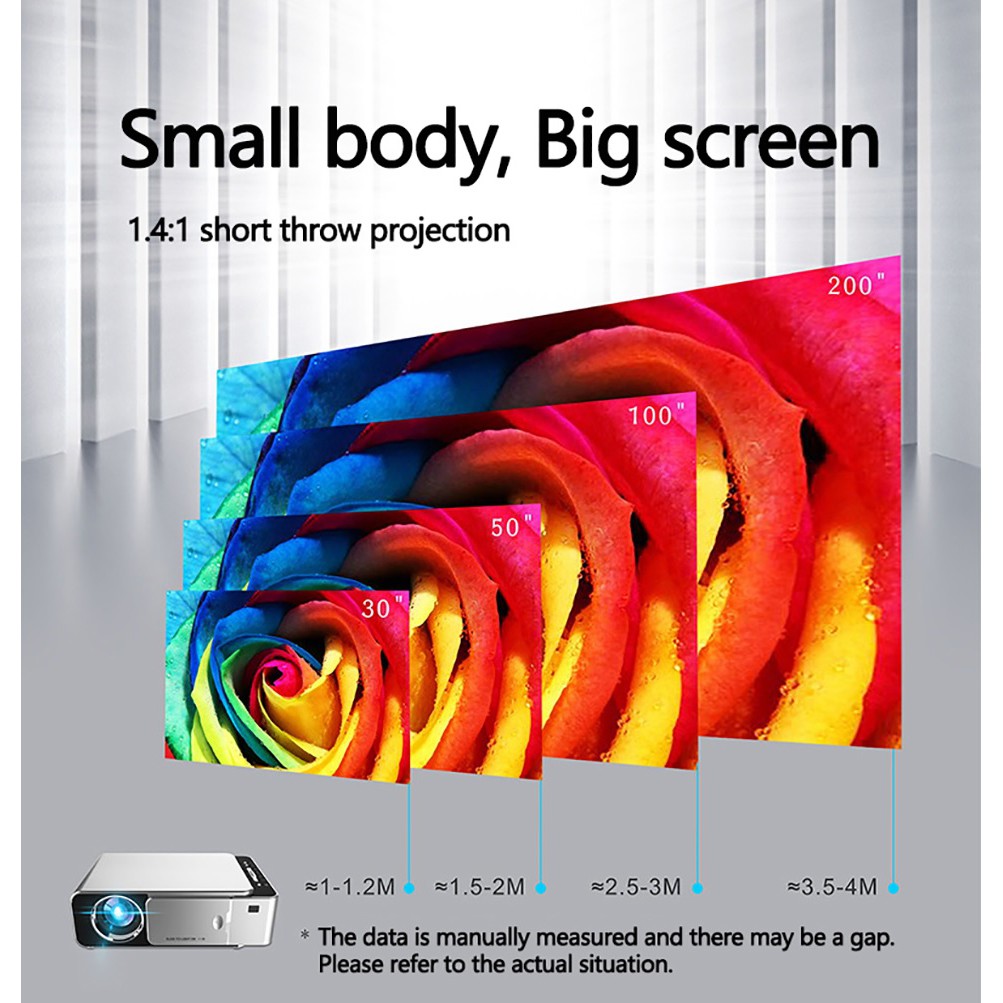 T6W - LED 720P HD Projector 3500 Lumens with Android OS Terbaru