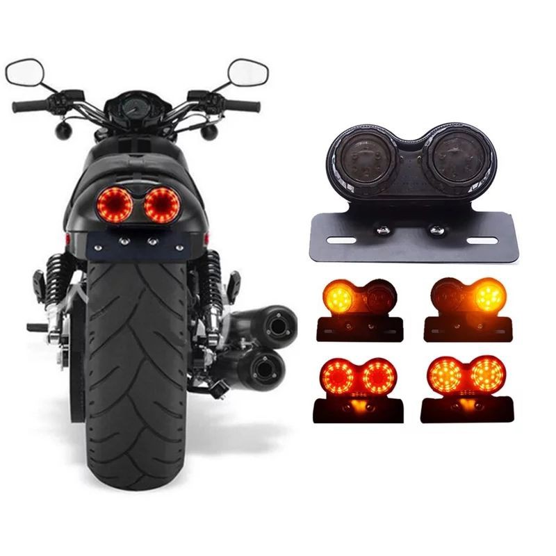 lampu led stop rem sen senja bracket braket plat nomor motor custom cafe racer bobber jap scrambler