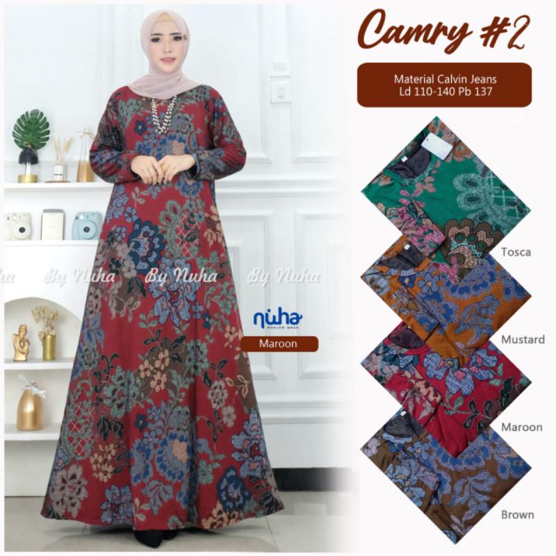 Cammry #2 Terbaru Gamis wanita Gamis Dewasa Gamis jumbo Gamis motif bungaan  Gamis Calvin jean Gamis