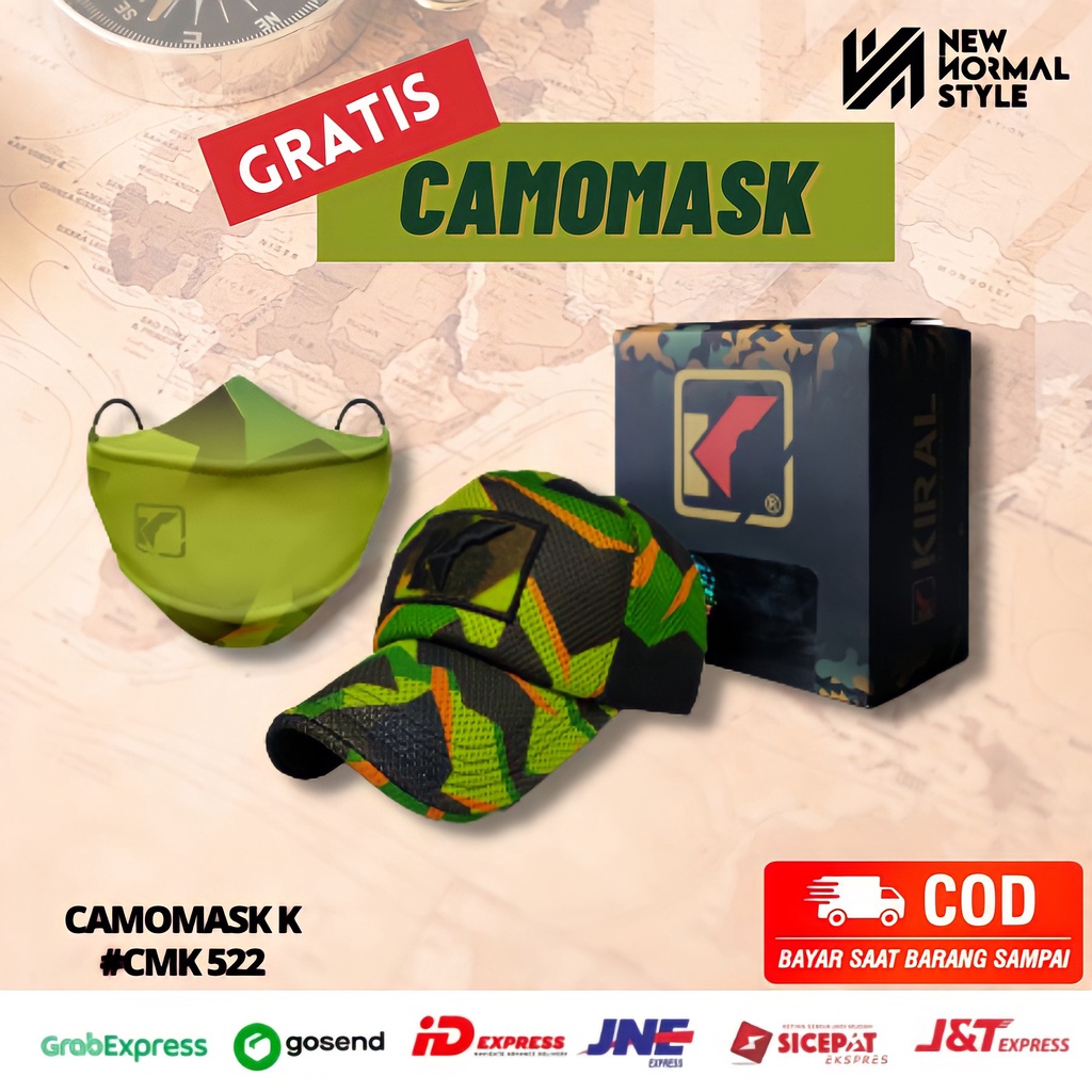 CAMOMASK K SERIES Topi Pria Distro Baseball Jaring Tactical Komando Pria Wanita Cowok Kekinian Original Keren Dewasa Murah