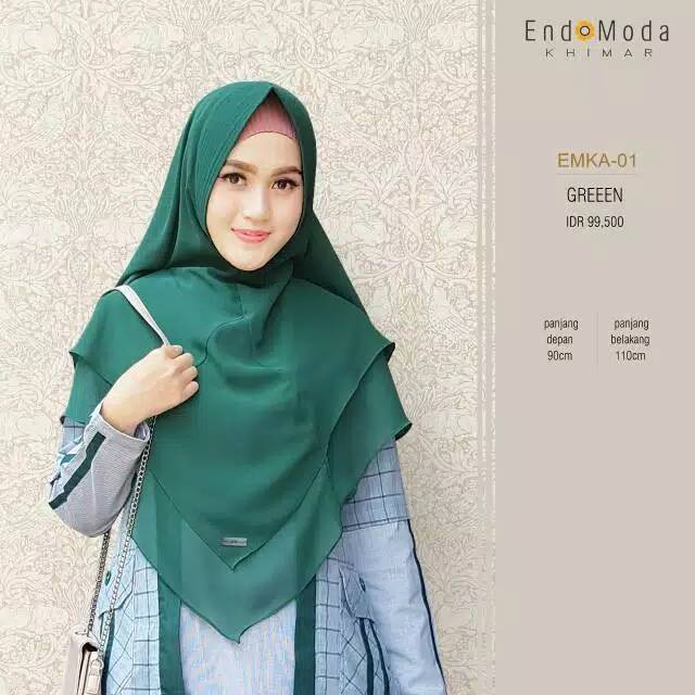 DISKON  khimar endomoda emka-1 / kerudung ceruti 2 layer endomoda