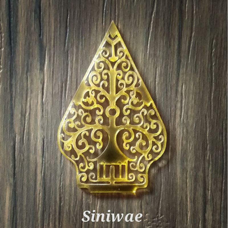 Gunungan Wayang Akrilik Mirror Gold Gunungan Acrylic Emas