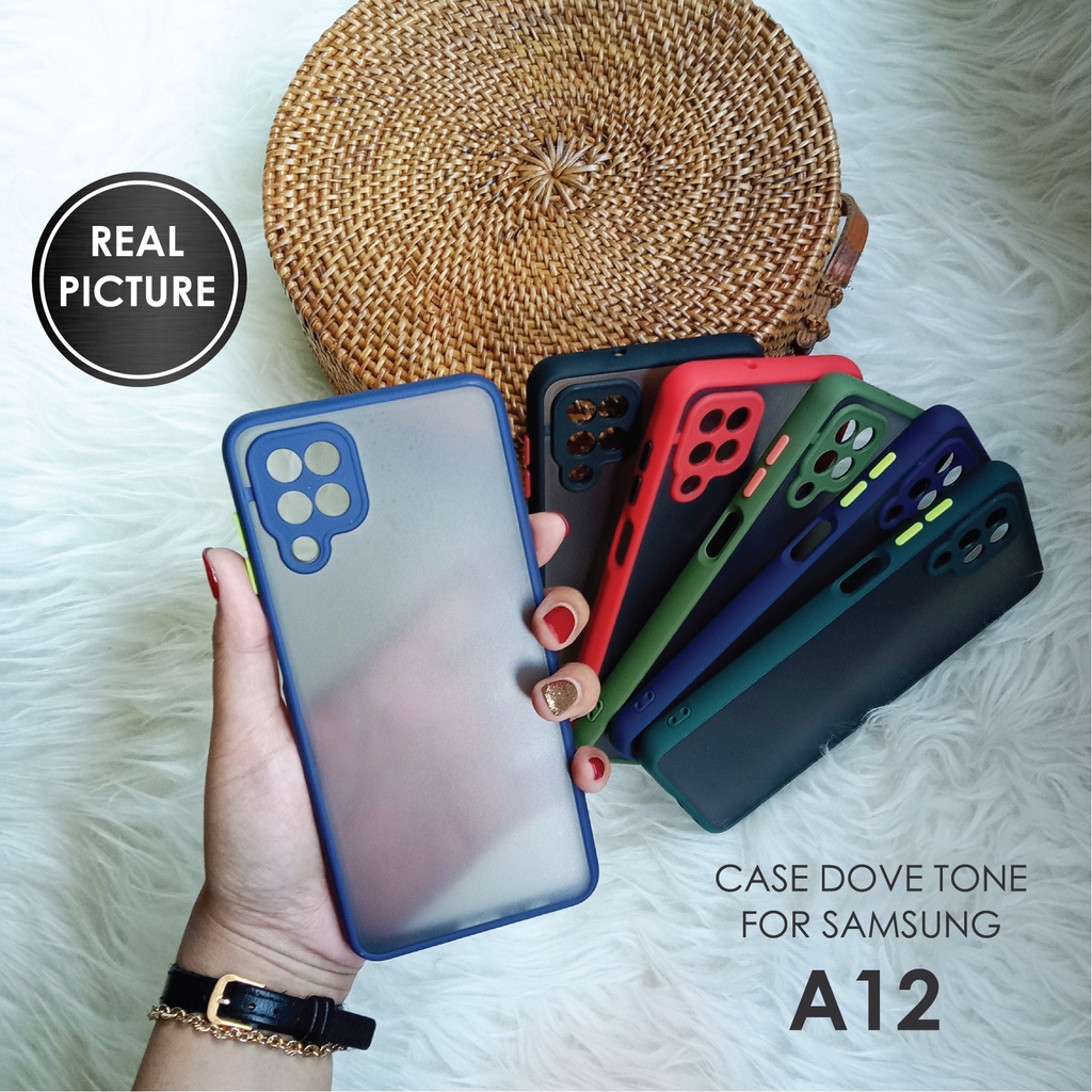 Case HP SAMSUNG A12 softcase dove matte plus pelindung camera