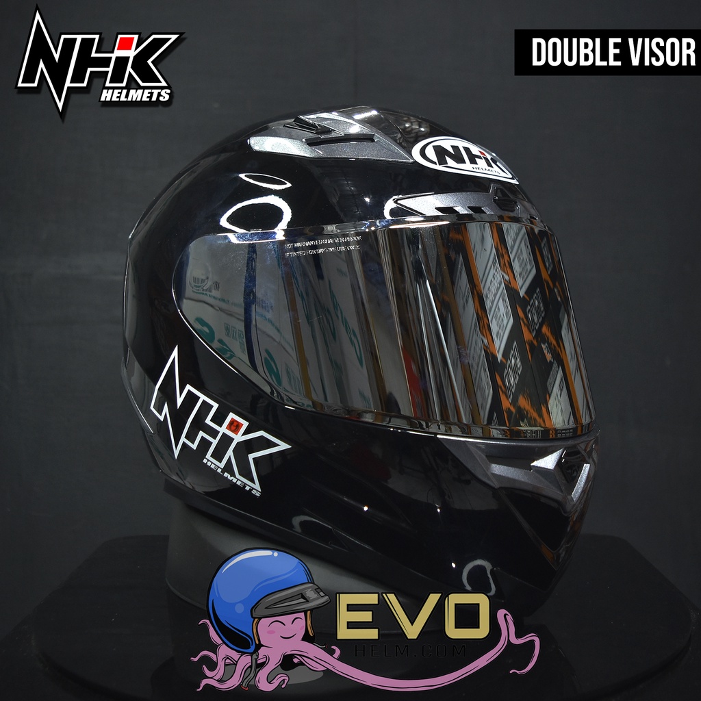 HELM NHK RX9 BLACK GLOSSY VISOR IRIDIUM