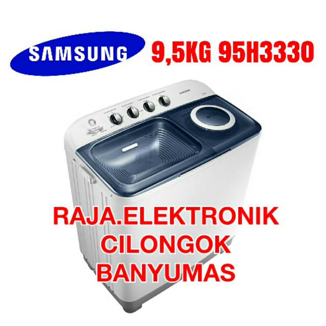 Mesin Cuci SAMSUNG WT95H3330MB 9,5Kg Samsung 2 Tabung 95H3330 9.5Kg
Twin Tub Samsung 9kg Air Turbo