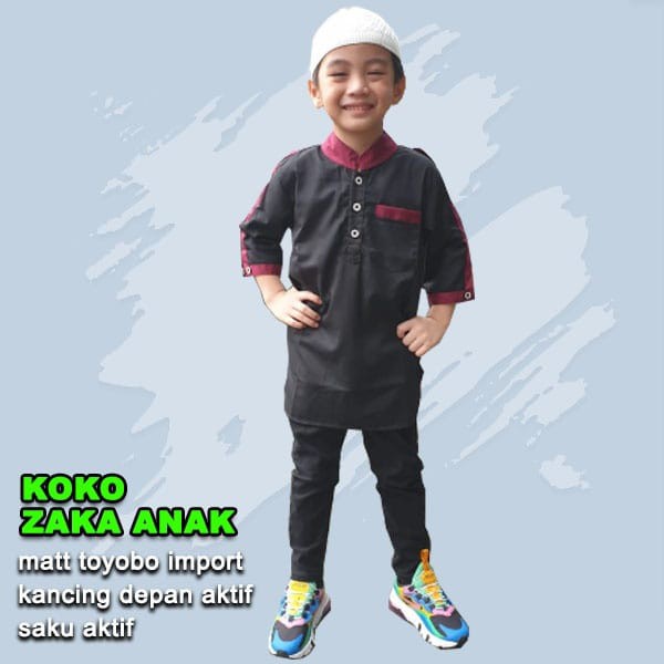 CTN Baju muslim koko ZAKA ANAK aneka warna best seller