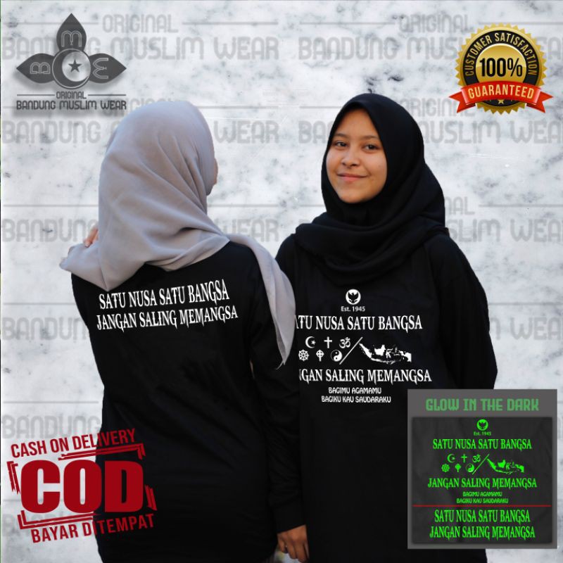 KAOS PLURALISME TOKOH NASIONALISME SATU NUSA SATU BANGSA GLOW IN THE DARK KAOS DISTRO