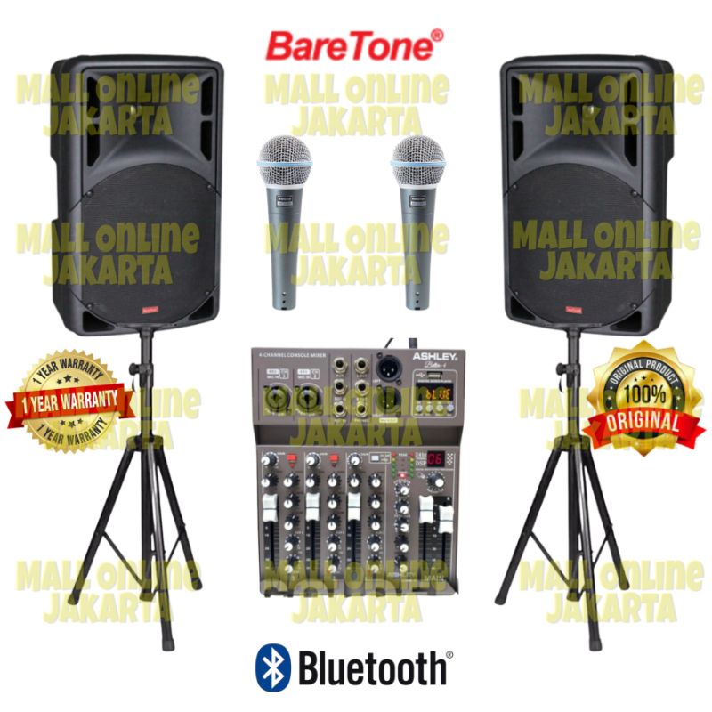 Speaker aktif 15 inch Baretone max 15rae Paket sound system outdoor 4 channel