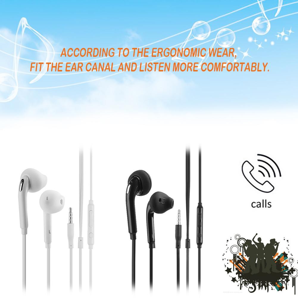 ALLOET Flat 3.5mm Aux Wired Earphone Earpiece In Ear Earbuds Headset Headphone for S6 Note4 Android