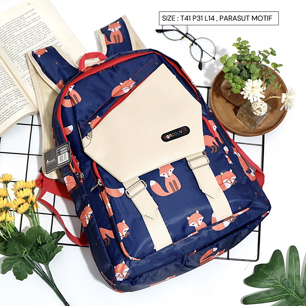 COD Sis TAS Ransel WANITA PARASUT ANTI AIR DENGAN MOTIF kotak /BAG Lokal/ TAS MURAH Simpel elegan Semarang