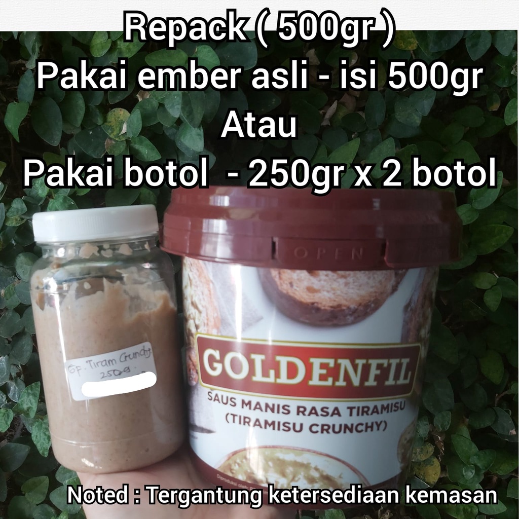 

repack goldenfil tiramisu crunchy 500gram GOLDENFIL crunchy 1/2kg goldenfil tiramisu 500gr repack