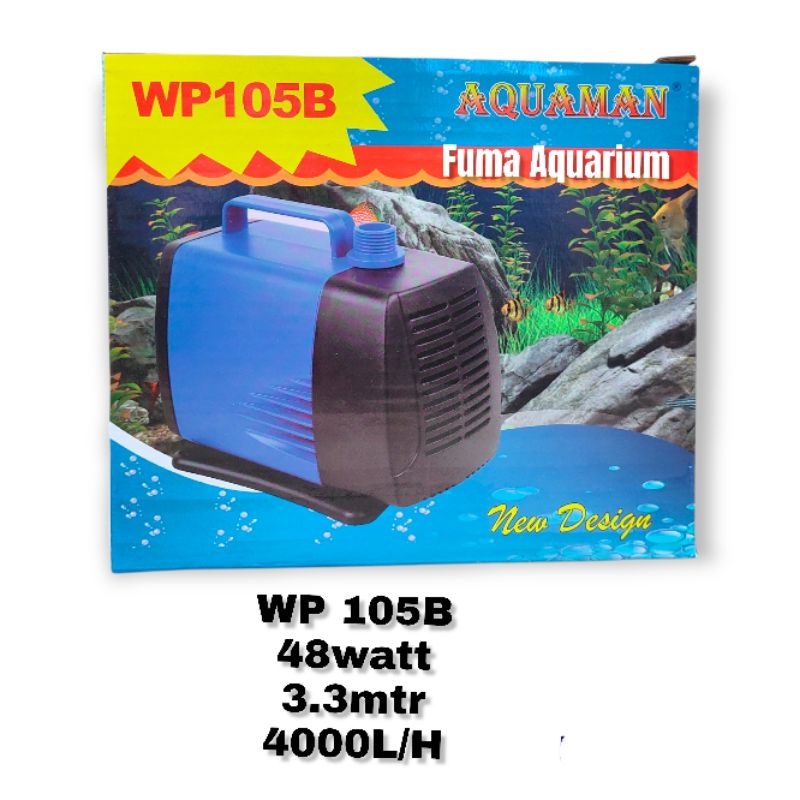 AQUAMAN 105B WP105B Pompa Celup Filter Kolam Aquarium Hidroponik Low Watt Power Head Submersible Pump