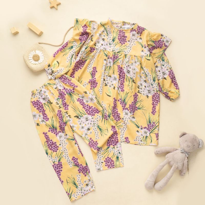 TABITHA Setelan Anak Perempuan Rayon Motif 5-8 Tahun Setelan Anak Cewe Murah