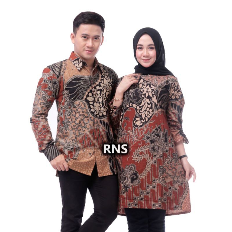 couple batik jumbo Arta Batik Super Sarimbit baju kerja kantor ori terbaru pasangan kemeja tunik rns