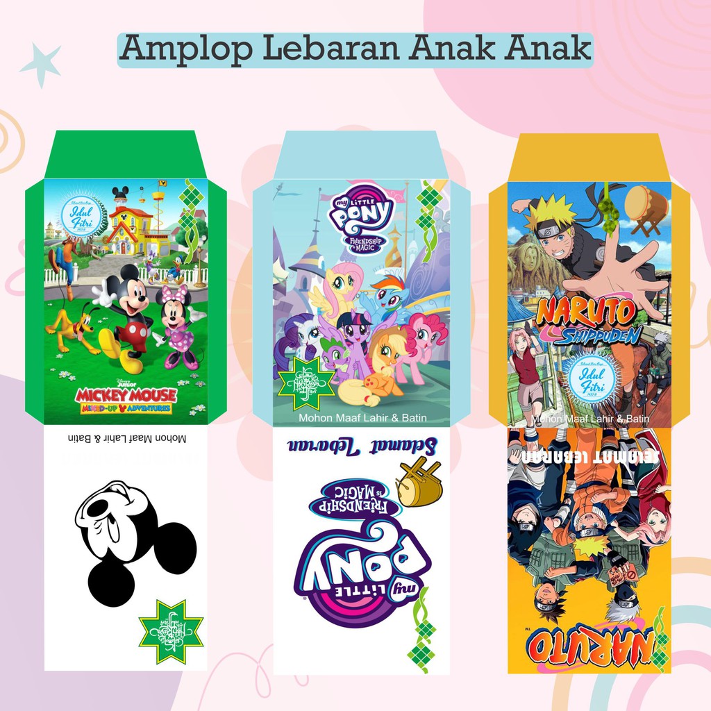 

Amplop Lebaran Motif Anak Kartun