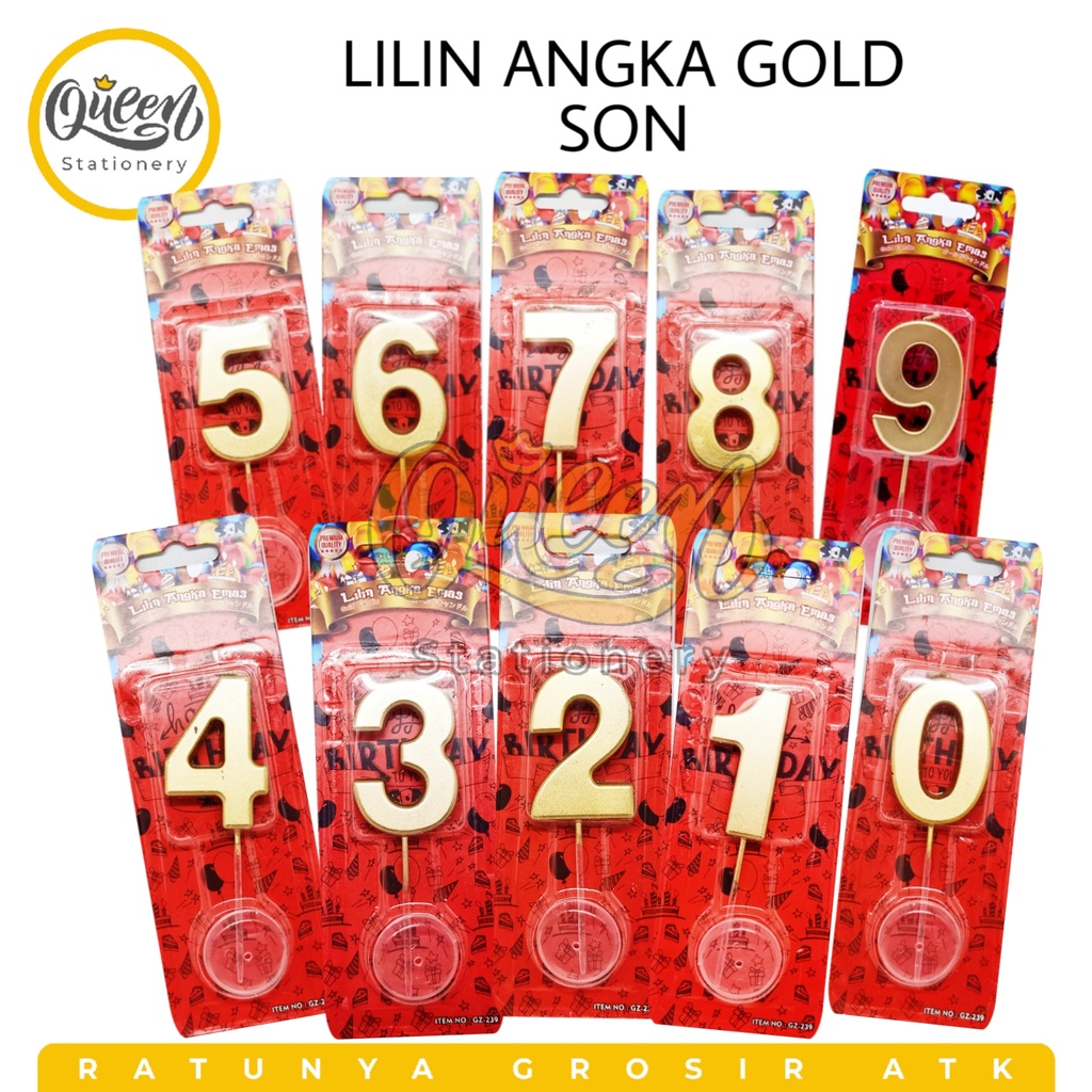 1 PCS LILIN ANGKA / LILIN EMAS / LILIN ULANG TAHUN / LILIN ANGKA MURAH MERIAH / LILIN GROSIR / LILIN