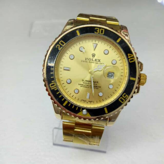 Rolex Gold jam tangan fashion pria