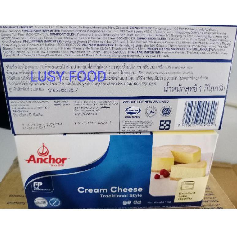 

(Ready Stock) Anchor Cream cheese 1KG Exp Oktober 2021 Halal mui