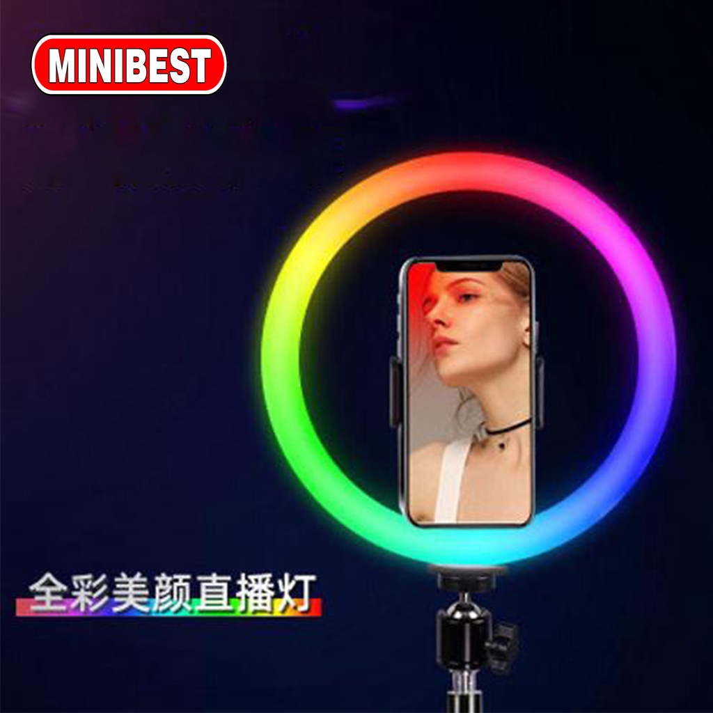 Ring Light RGB 26 CM + 2M Led Rainbow TRIPOD Video LED TIKTOK