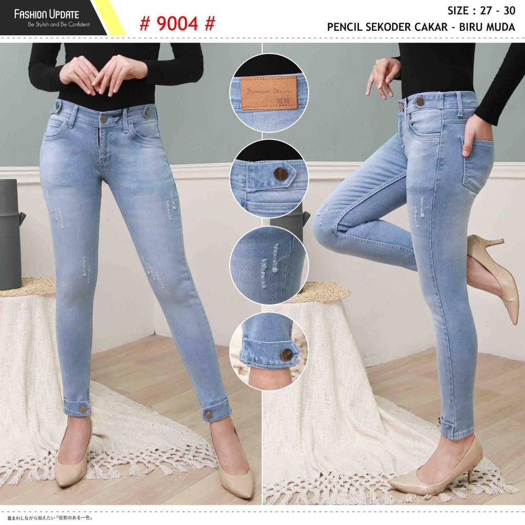 Celana Panjang Jeans Wanita Pensil Sekoder Cakar 27-30 Bisa Bayar Ditempat(COD)