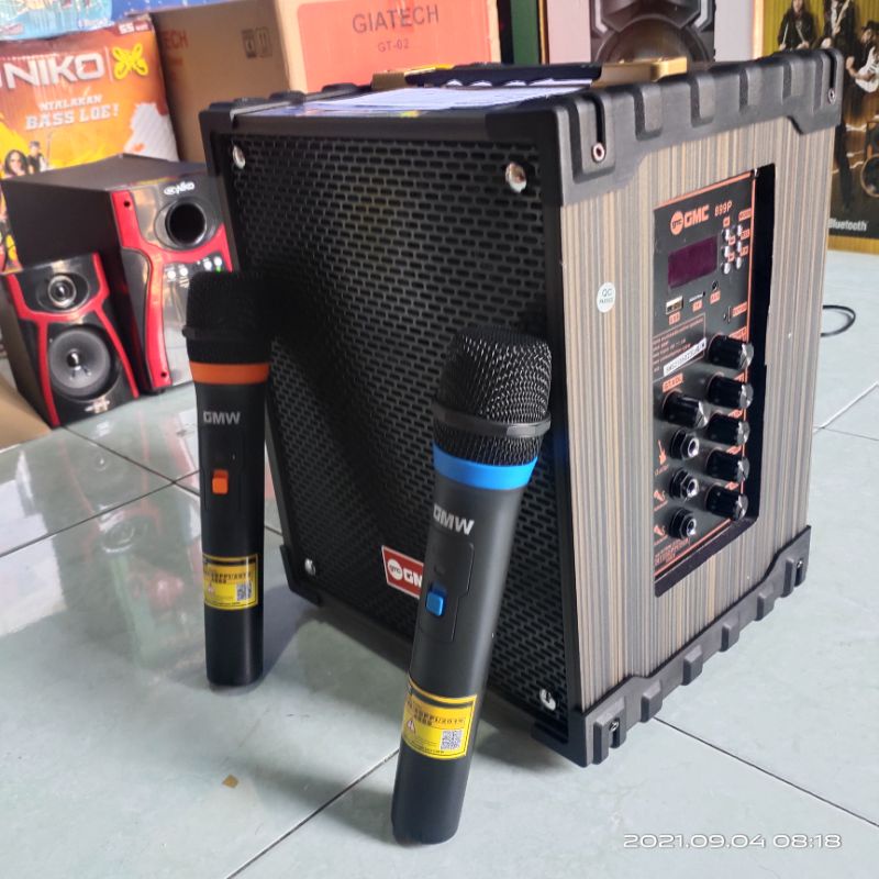 SPEAKER BLUETOOTH KARAOKE GMC 899P + FREE MIC WIRELESS 2-SPEAKER 899P