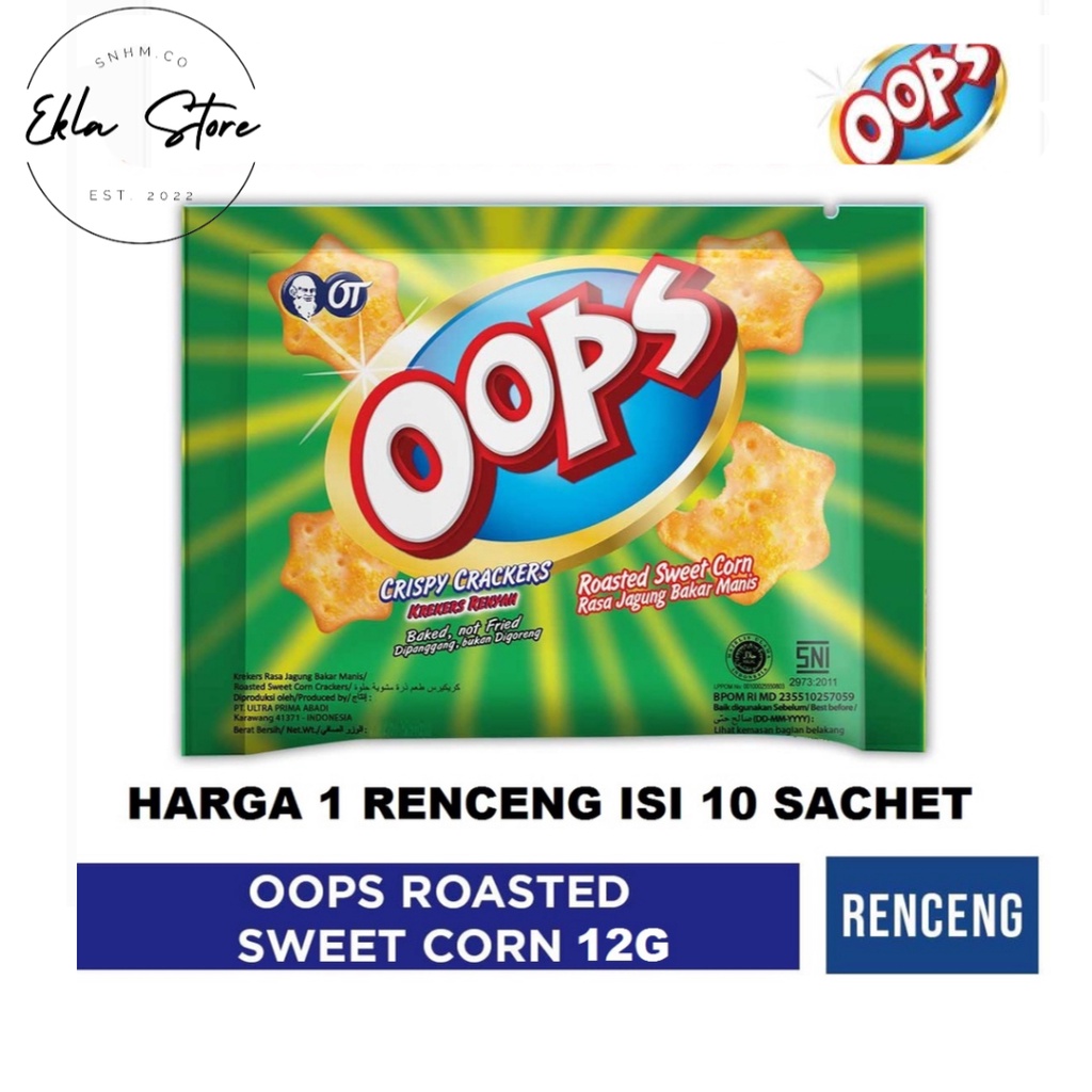 

OOPS Roasted Sweet Corn Snack [16 g/ 10 pcs] Renceng