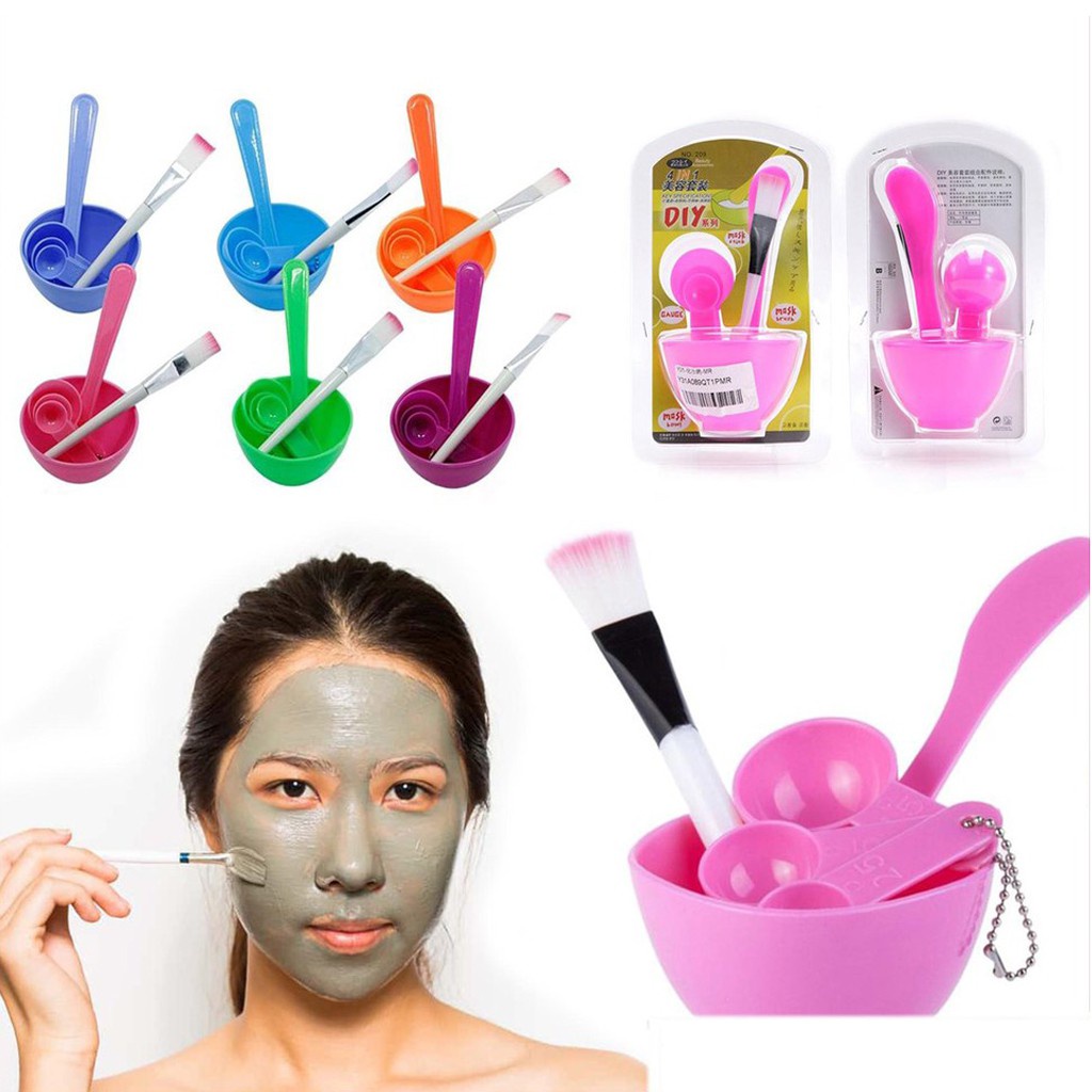 MANGKUK MASKER / MANGKOK LULUR SET 4IN1 MURAH / SET MANGKOK MASKER 4IN1 BISA PILIH WARNA