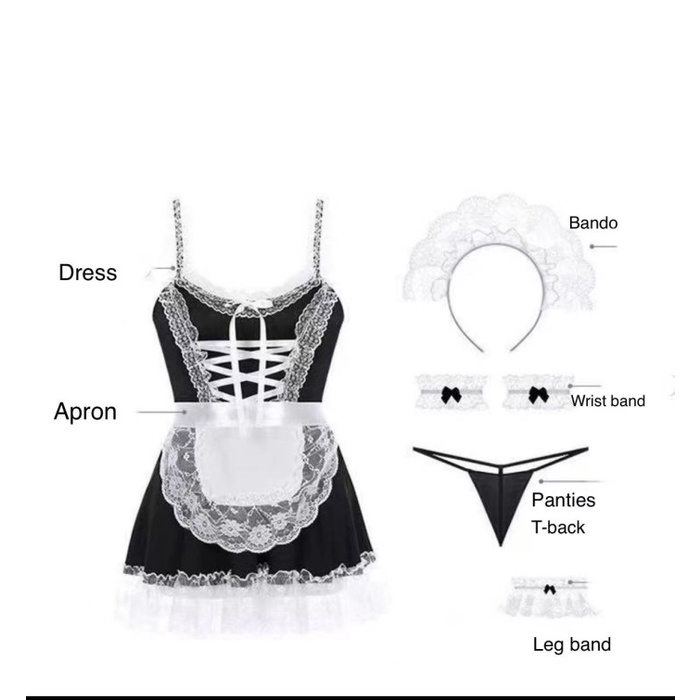BAGUS NANNY / MAID BLACK COSPLAY SEXY COSTUME LINGERIE PAKAIAN SEXY WANITA "L<