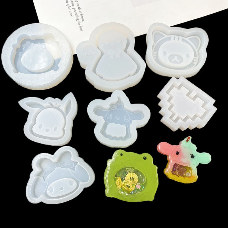 Siy Cetakan Kristal Epoxy Quicksand Bahan Silikon Bentuk Hewan Lucu Untuk Diy Craft / Gantungan Kunci