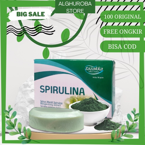 Sabun Mandi Spirulina Tazakka | Sabun Alami spirulina untuk meremajakan kulit dan anti penuaan dini