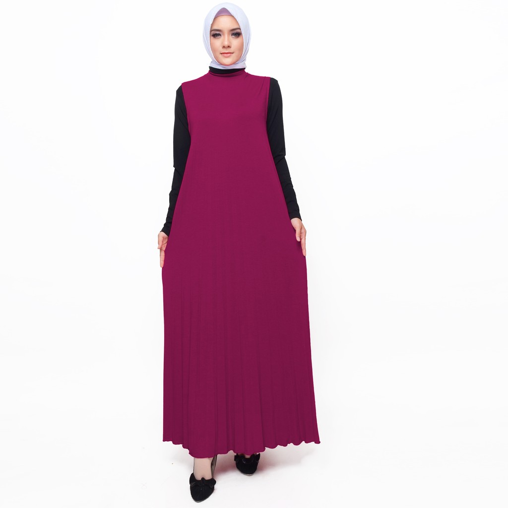 Long Dress lekbong flisket tanpa lengan Wanita model terbaru - XSHOP Ping Ping