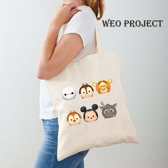 TOTE BAG KANVAS / TOTE BAG WANITA / TOTE BAG  Disney Tsum Tsum part 2