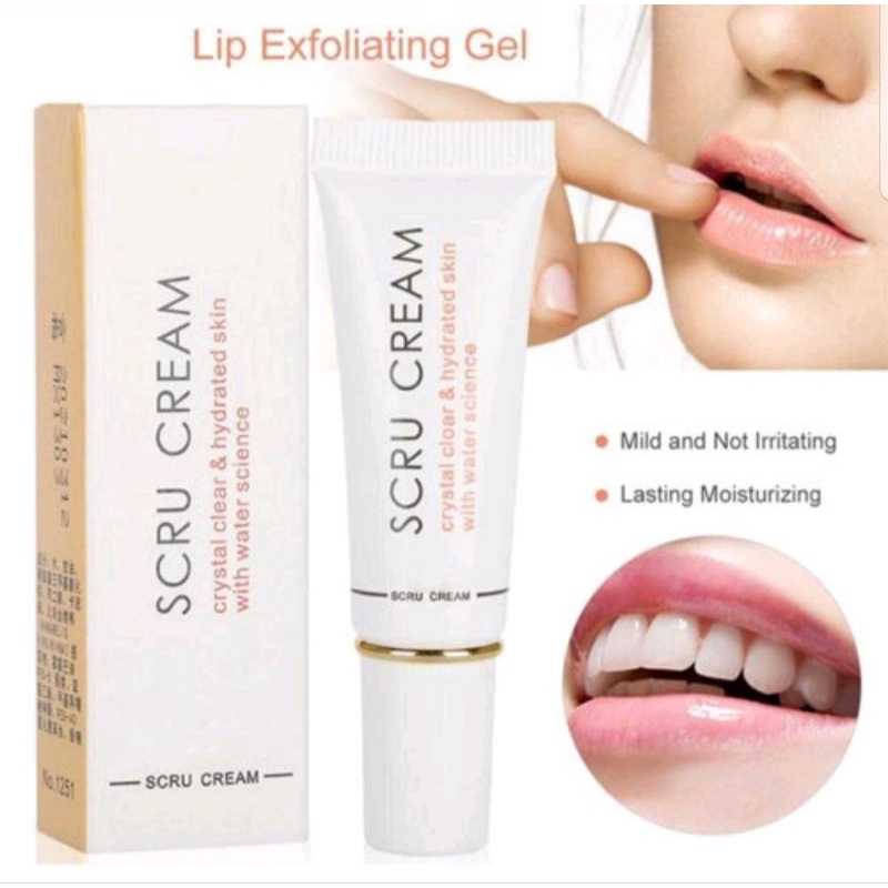 Scru Cream Lip Scrub Pelembab Bibir Anti Kering 100% Original Murah / Pelembab Bibir Kering dan Bibir Pecah-Pecah / Lip Exfoliating Gel / Cream Pelembab Bibir / Gel Pelembab Bibir / Krim Melembabkan Bibir Kering / Krim Atasi Bibir Pecah-Pecah / Krim Bibir