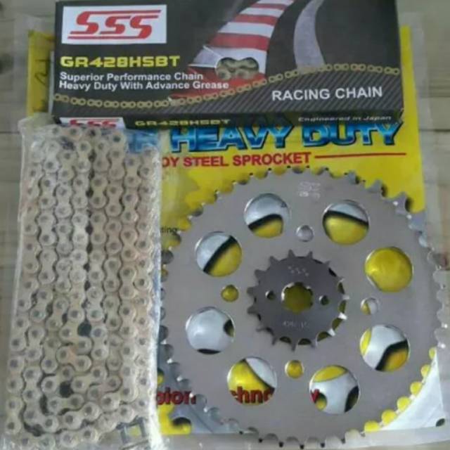 Gear ger gir set original sss 428 megapro tiger verza sonic cbr cb150r cb 150 cb150 cbr150 ukuran 55