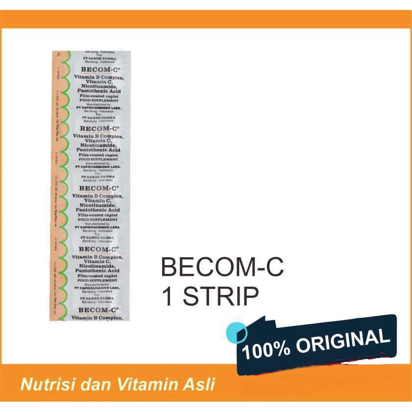 BECOM C Vitamin C 500mg + Vitamin B Complex per strip