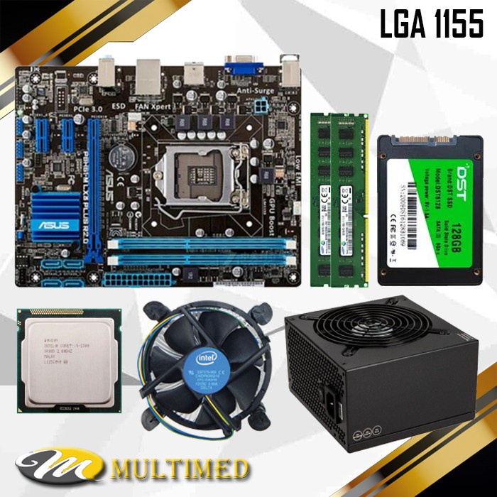 Paket Rakitan 1155 H61 DDR3 + Core i5 Ivy + Fan + RAM + SSD + PSU