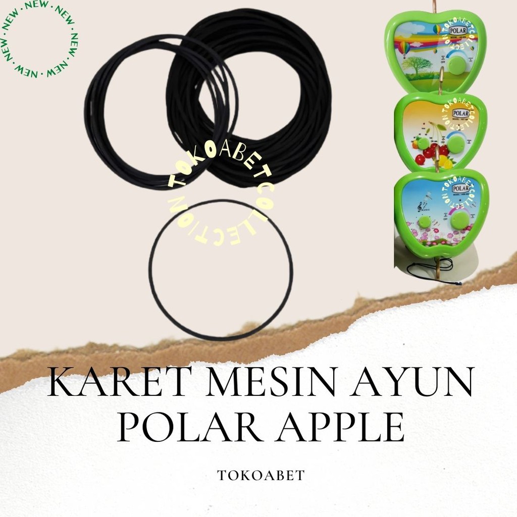 Karet Mesin Ayunan Elektrik Otomatis Merk POLAR Desain KOTAK &amp; APPLE GREEN