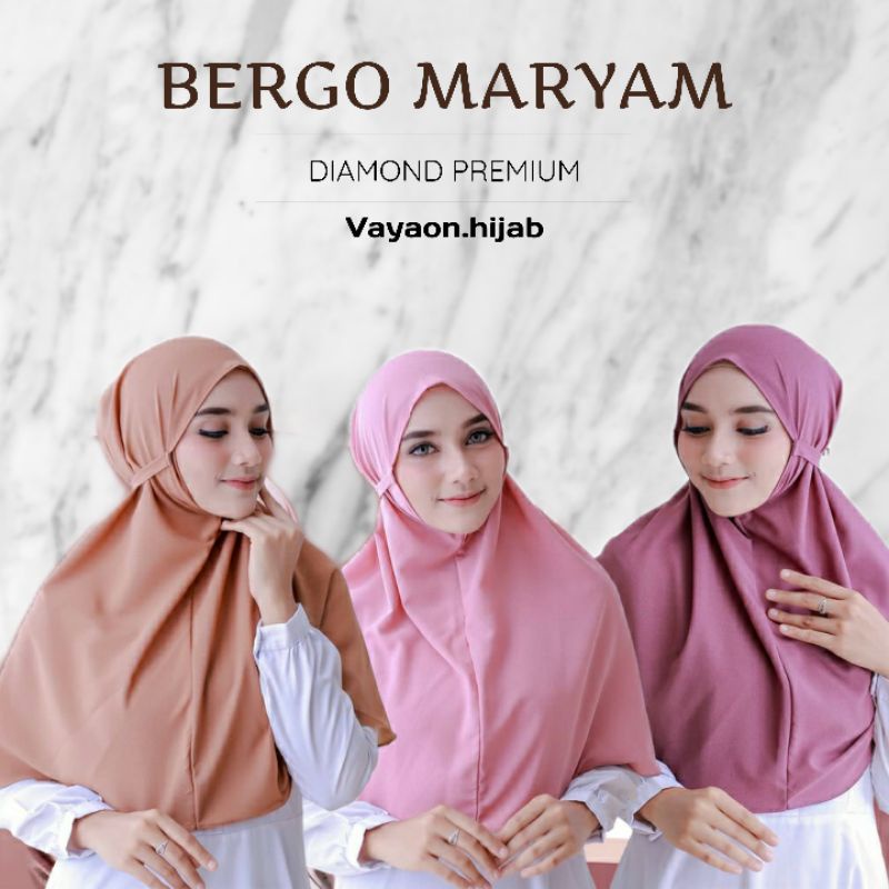 Hijab jilbab bergo maryam diamond italiano tali non ped naswa instant sedang / Kerudung Maryam vayaon hijab