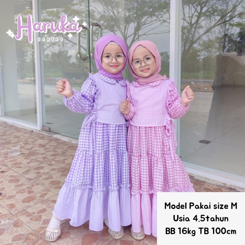 HARUKA DRESS / GAMIS ANAK PEREMPUAN / DRESS ANAK LENGAN PANJANG USIA 2-7 TAHUN