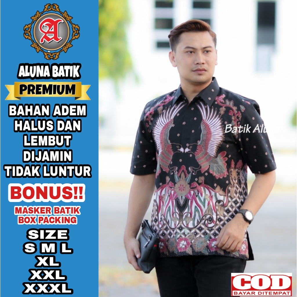 Baju Batik Pria Premium Lengan Pendek Full Furing Batik Solo Pekalongan Dewasa Batik Reguler Batik A