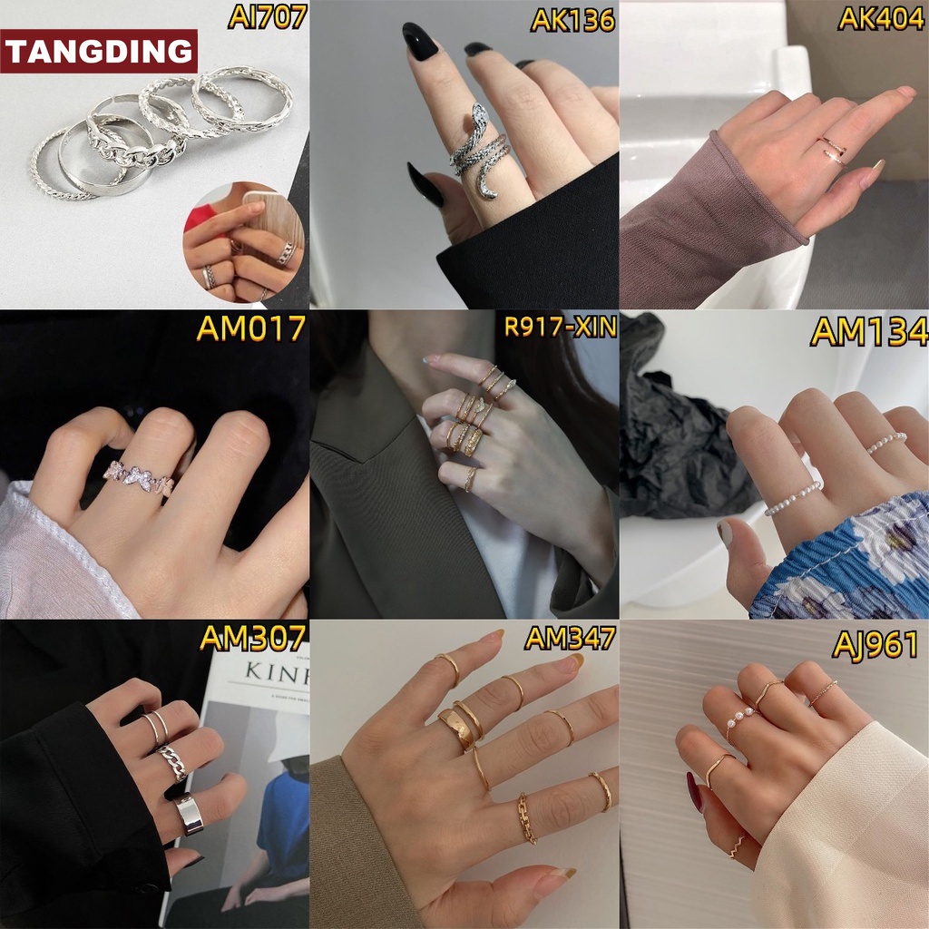 Cincin Couple Adjustable Gaya Hip-hop Punk Korea Untuk Fashion