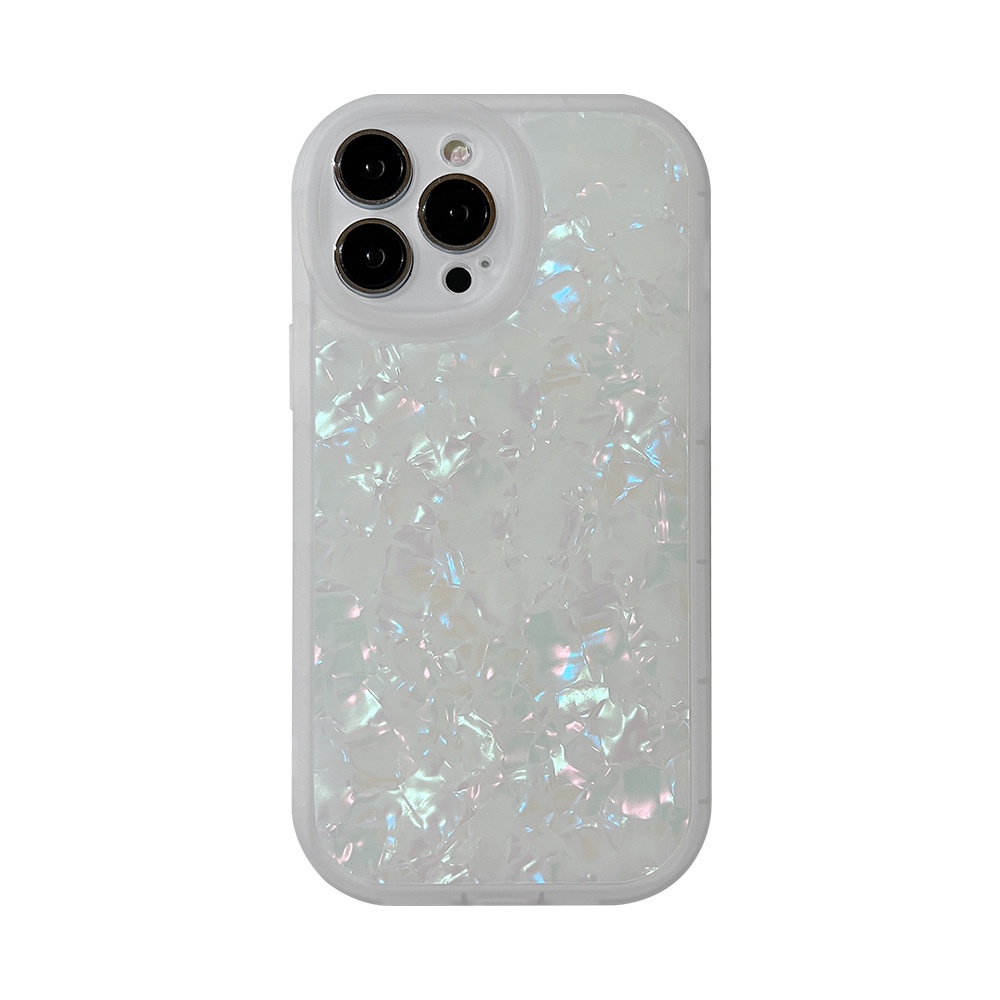 IPHONE Case Silikon Tekstur Kerang Krem Untuk Iphone14 11 8 7 Plus SE2 XS XR 12 13 Mini PRO MAX Casing Cover Pelindung AT0187