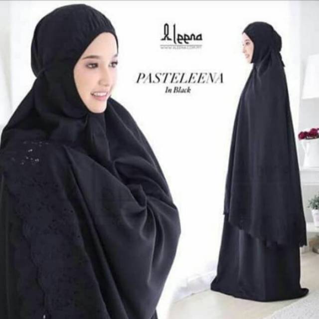 MUKENA RAYON SITI KHADIJAH RAYON HITAM PREMIUM