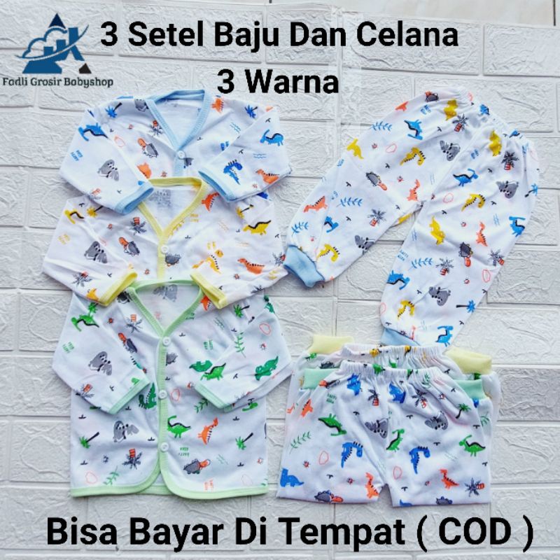 3 Setel Baju Celana Bayi Panjang Newborn Bis Terbaru