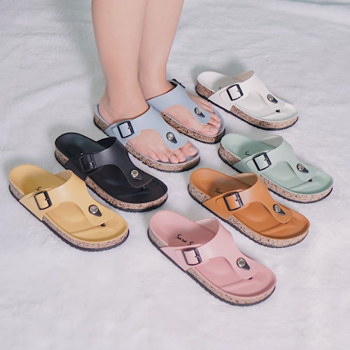 Sendal Sandal Swndal Sedal Samdal BIRKEN SOL PUYUH JEPIT Tinggi 3cm Santai Wanita Kekinian Terbaru M