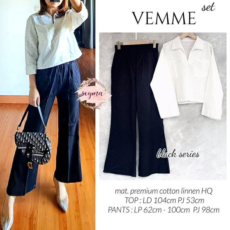 Vemme Set Wanita Linen Premium